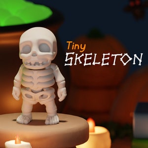 Cute Articulating Tiny Skeleton - 3D collectable | Gift Idea | Fidget | Sensory Toy | Made to order