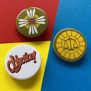 Ace Attorney badge / objection button bundle