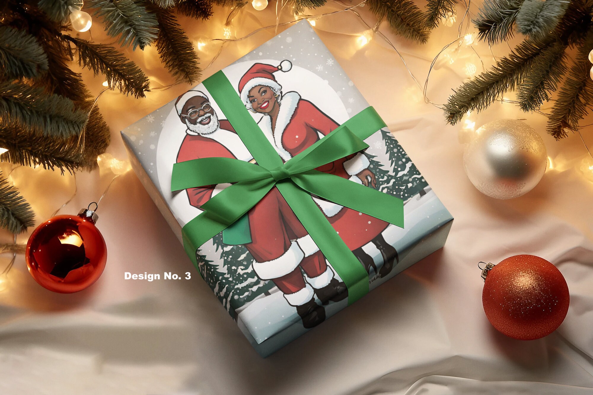 Africanamerican Christmas Giftwrapping Paper, Glossy Standard Size 30 36 Etsy