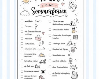 digital print file "to dos summer holidays"