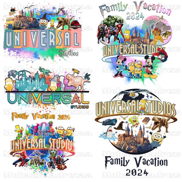 Bundle PNG Universal Studios 2024, Voyage en famille 2024 PNG, Voyage Universal Studios, Universal Png, Vacances en famille 2024 png, Mode vacances png