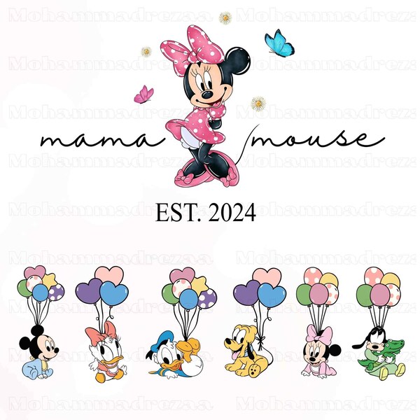 Mama Mouse Custom Name PNG, Custom Name Kids Mouse And Friends Png, Family Vacation Png, Magical Kingdom Png, Retro Mama Mouse Png