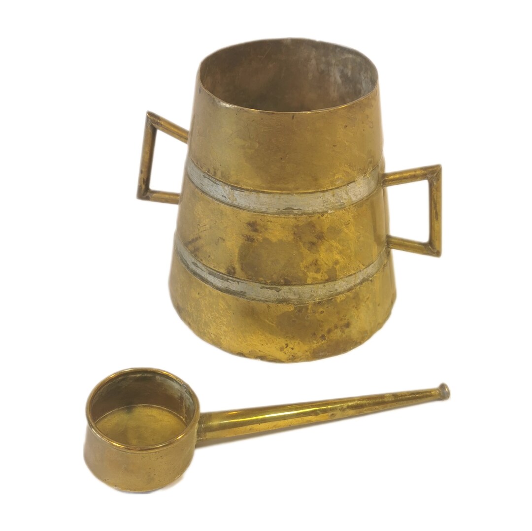 Brass Pot With Ladle Ferrata Wine Carafe Basque Folk Art 1930 Etsy