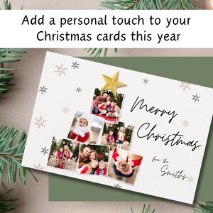 EDITABLE Christmas Photo Card Template, Photo Holiday Card, Christmas Tree, Printable, DIY Christmas Photo Collage, Instant Download, Canva