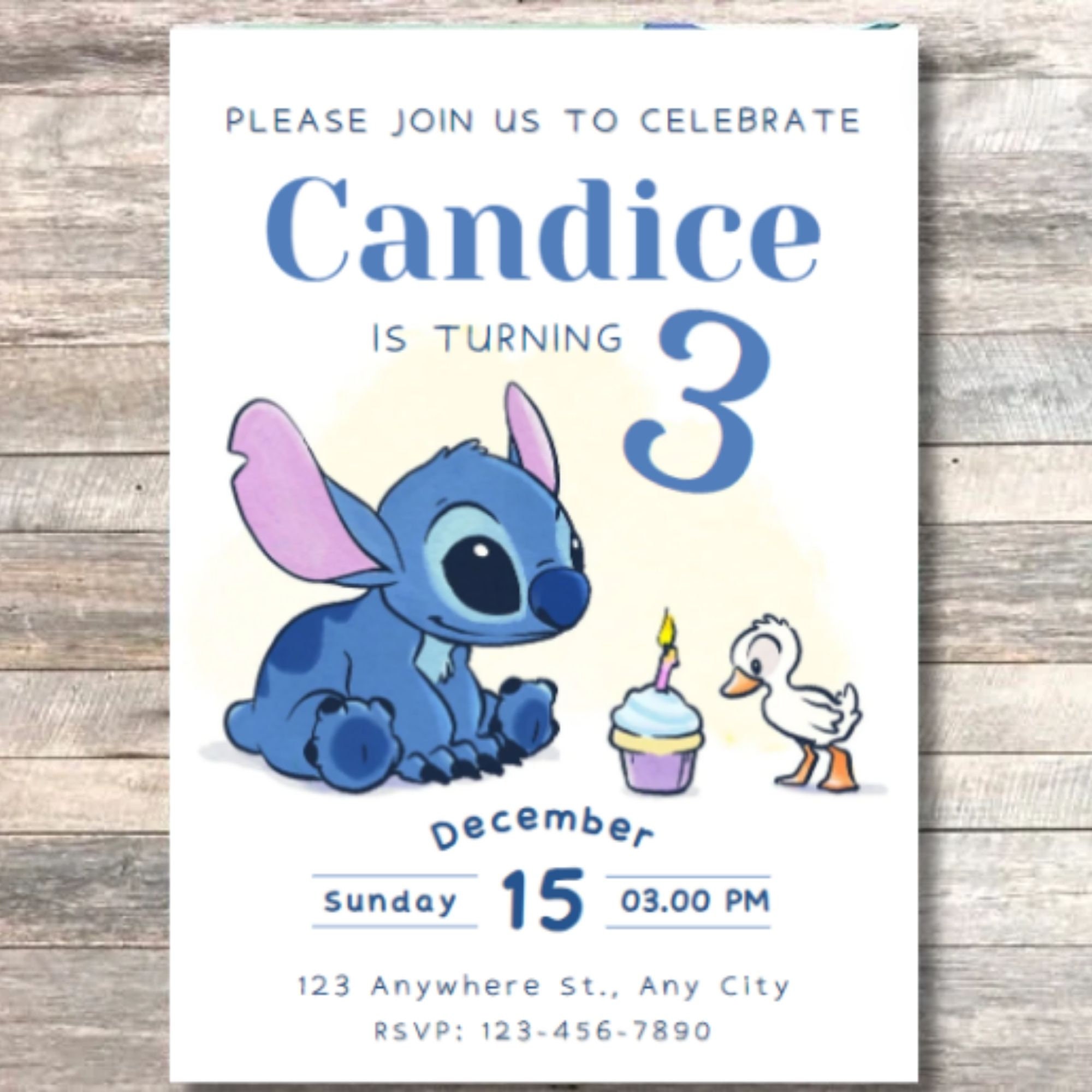 Stitch Birthday Invitation Template Full Customizable on Canva