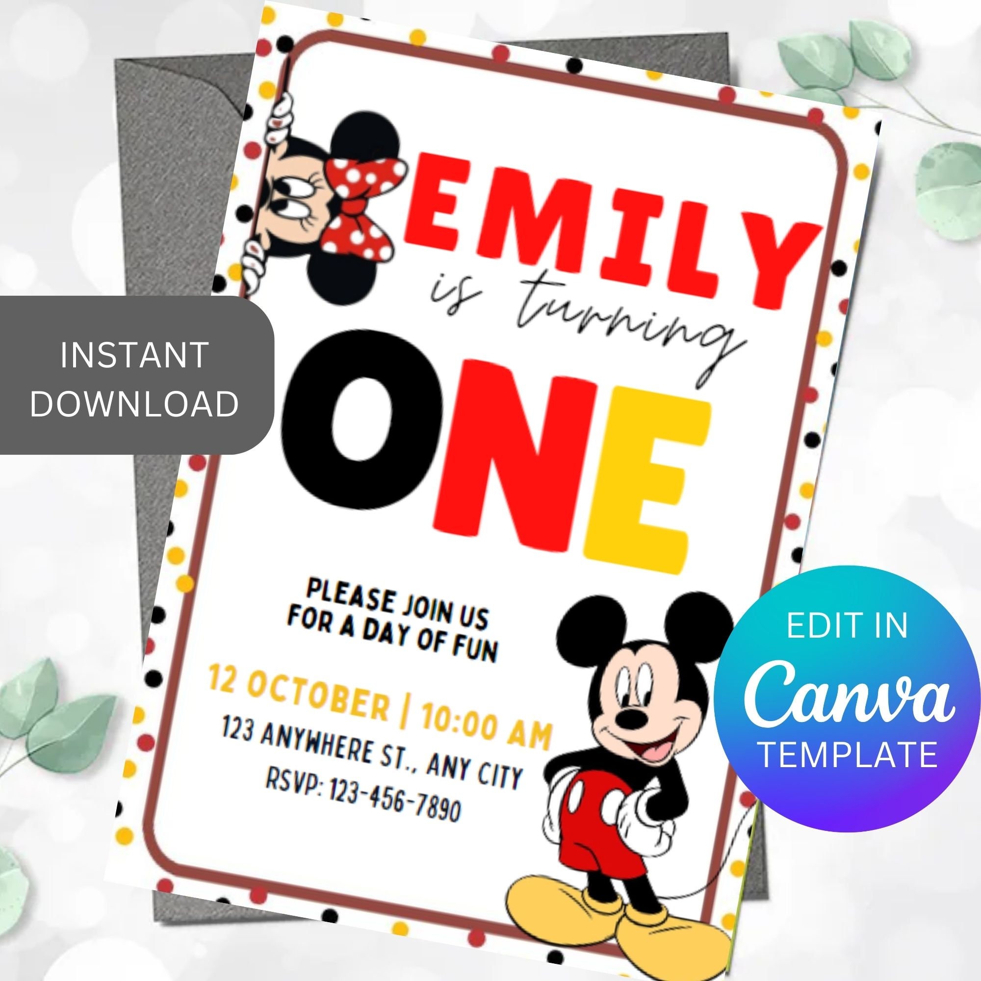 Mickey Mouse 1st Birthday Invitation Mickey Mouse Minnie Mouse Editable Template Printable Digital Invite First Birthday - Etsy mickey-mouse-1st-birthday-invitation-mickey-mouse-minnie-mouse-editable-template-printable-digital-invite-first-birthday-etsy