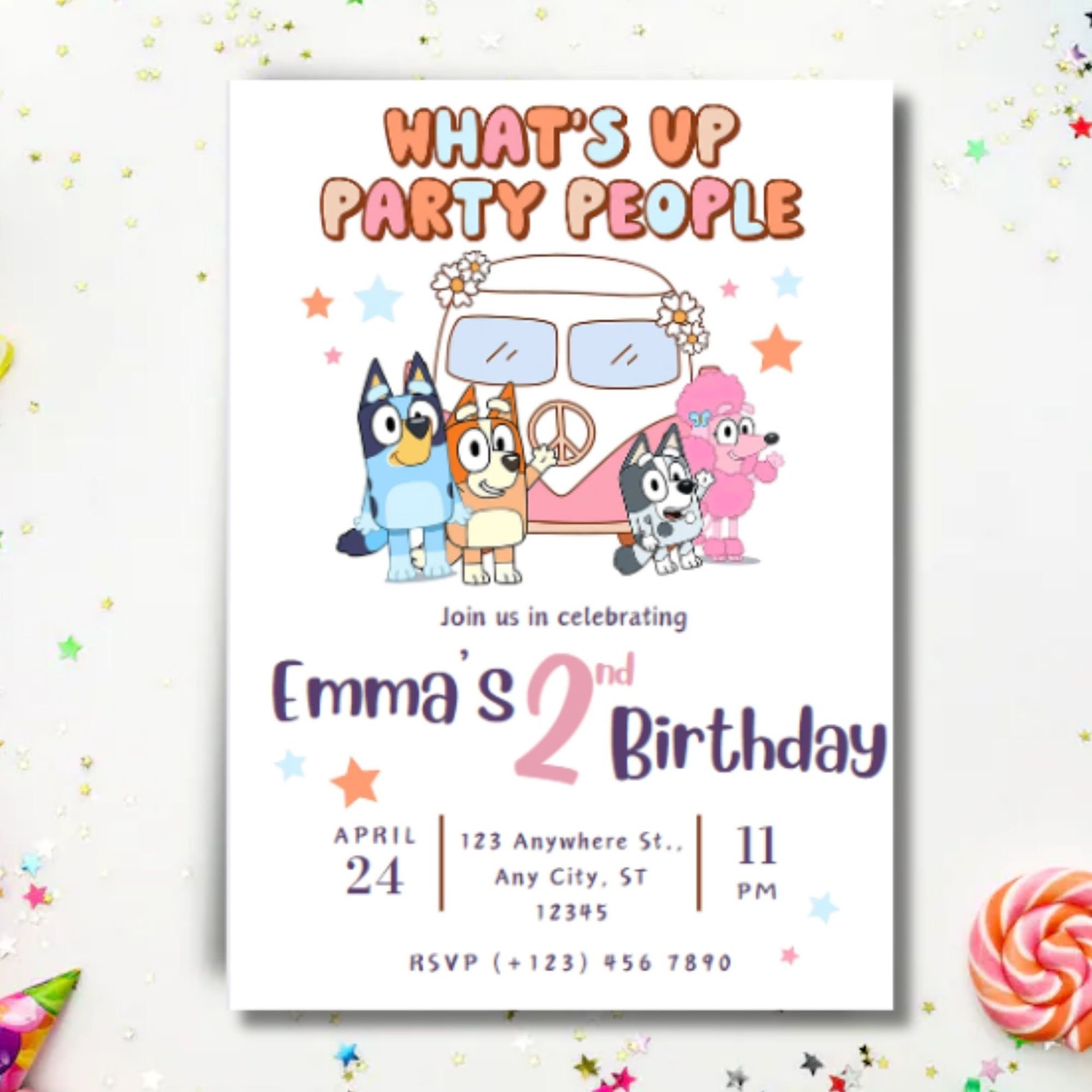 EDITABLE Bluey Invitation Bluey Birthday Invitation Party Invite