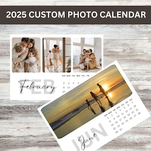 2025 Photo Calendar Template, Printable, Personalized Gift, Photo Calendar Monthly, Editable Digital Template, Printable Custom Photo Gift