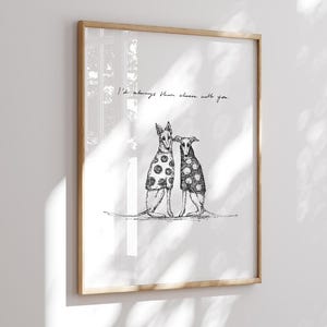 Impressão de dois galgos - "Eu sempre dividiria queijo com você" - Download digital
