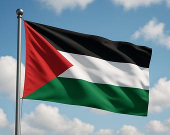 Bandiera della Palestina in poliestere - 90 x 150 cm o 60 x 90 cm - bandiera con occhielli in ottone