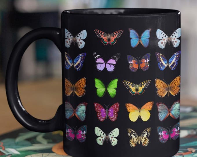 Butterfly Ceramic Mug for Office Desk Essential Morning Drink Hot Beverage Container Safe Kitchen Storage Nature Decor Whimsical Design