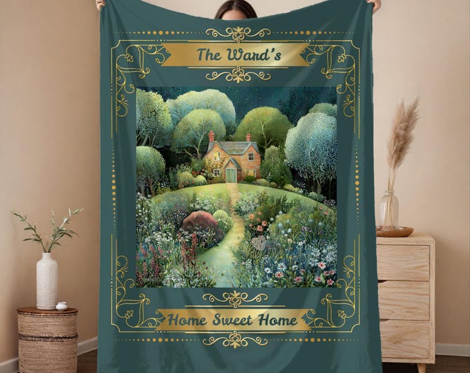Cottage Throw Blanket Home Decor Living Room Cozy Cottage Garden Design Nature Inspired Comfort Throw Farmhouse Style Rustic Cottagecore