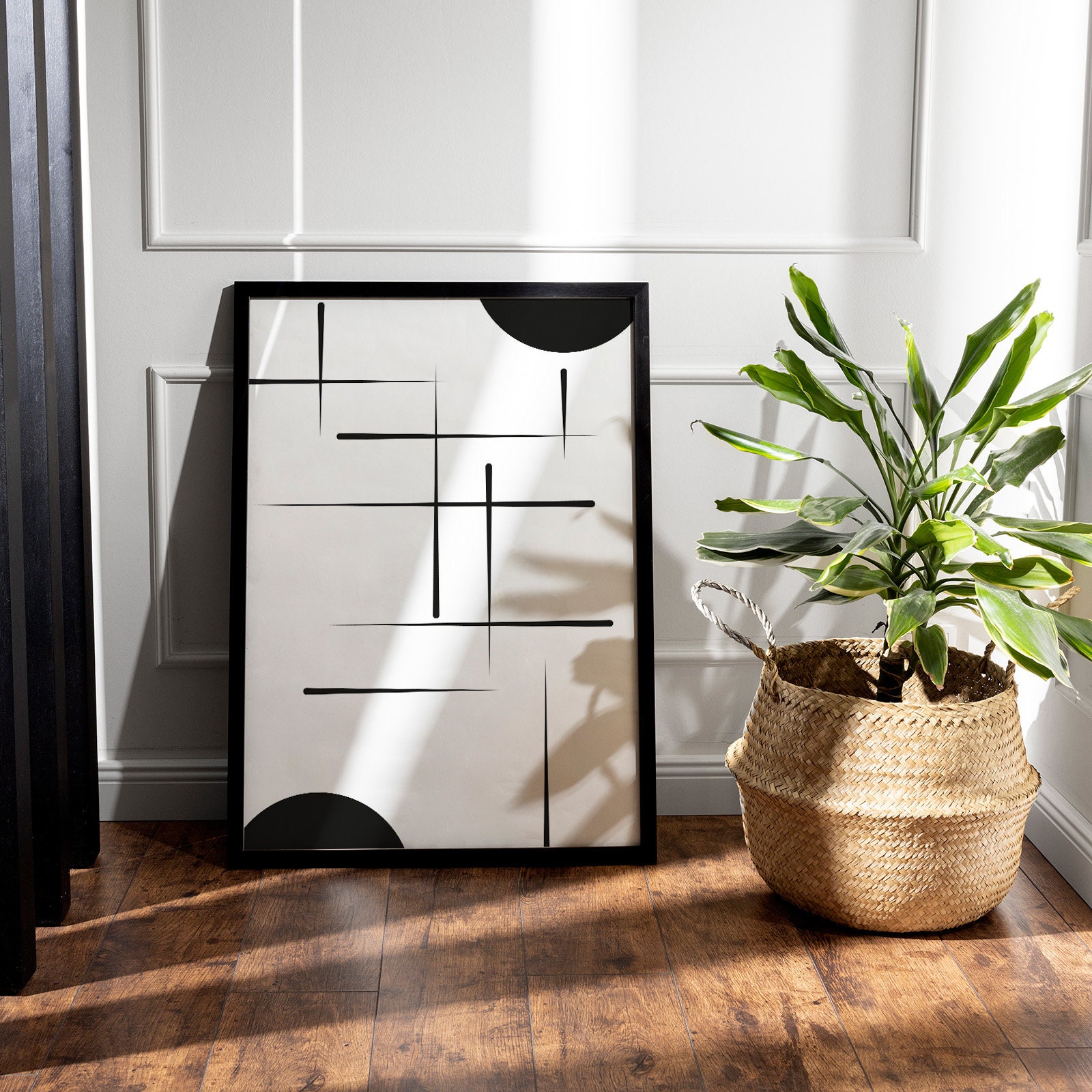 Black Lines Wall Art, Abstract Black Lines Art, Minimalist Art, Black