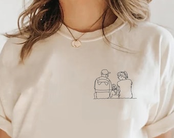 Line Art Shirt, Custom Line Art, Family Shirt, Shirt Design Personalized, Best friend gift, wedding gift, gift girlfriend, Customized Shirt
