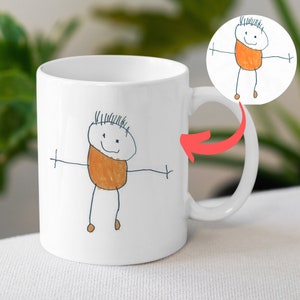 Children's drawing cup, personalized cup, children's drawing motif personalized, gift for father, birthday gift, Father's Day