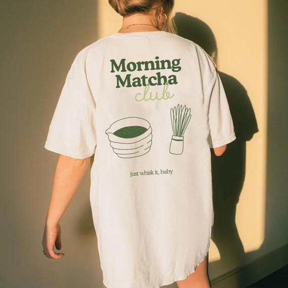 Morning Matcha Club Shirt・Matcha Shirt・Modernes Shirt・Matcha Liebhaber・Matcha Geschenkidee・Geschenk Freundin・Büro Shirt・Shirt Geschenkidee