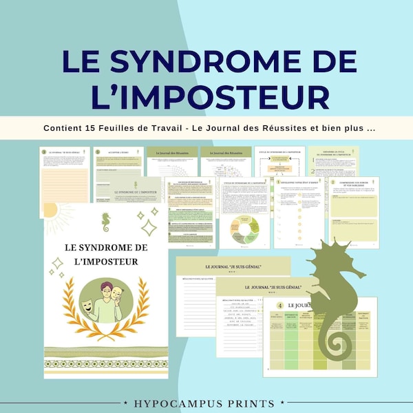 Le Syndrome de l'Imposteur Feuilles de Travail Psychoéducation Auto Régulation Estime de Soi Outil Thérapeutes Psychologie en Français TCC