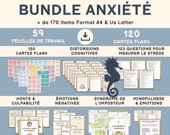 Bundle Anxiété Ressource Thérapeutique Syndrome de l'Imposteur Honte & Culpabilité Mindfulness Résilience Estime de Soi Outil Thérapeutique