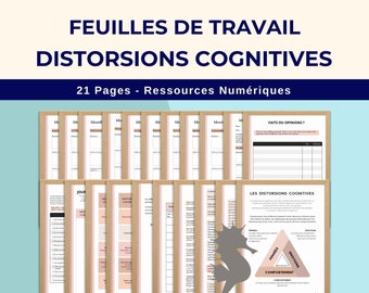 Distorsion Cognitives Fiches de travail sur les Pensées Limitantes Outils de thérapie Trouble Borderline Capacités d'Adaptation TCD TCC