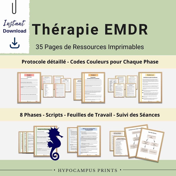Kit EMDR Protocole Script Cognitions négatives Traitement des Traumatismes Thérapie EMDR Trouble Post-Traumatique EMDR Tissage Cognitif