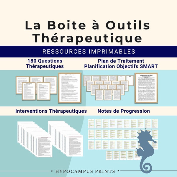 Boite a Outils Thérapeutiques Ressources Psychologue & Thérapeutes Plan de Traitement Notes de progression Santé Mentale en Français