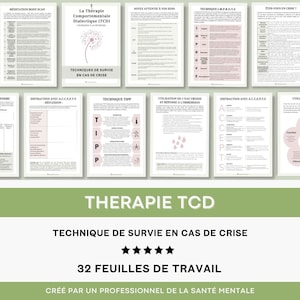 Técnicas de supervivencia en crisis de TCD Hojas de trabajo de tolerancia a la angustia Trastorno límite Manejo de la ansiedad Psicólogo de TCC