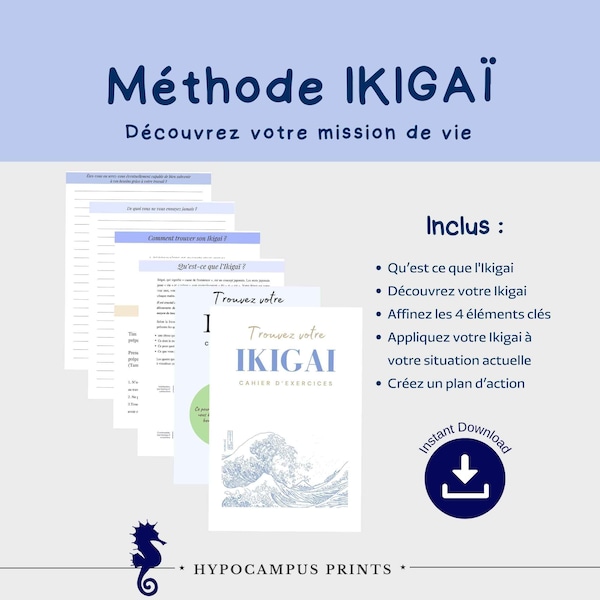 Ikigai, Planificateur d’objectifs de vie, Cahier d’exercices de carrière et de travail, développement personnel, Planificateurs d’objectifs