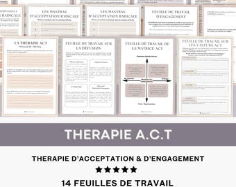 ACT Therapy Worksheets Acceptance & Commitment Therapy Psychologist Resource Radical Acceptance Therapeutic Tool