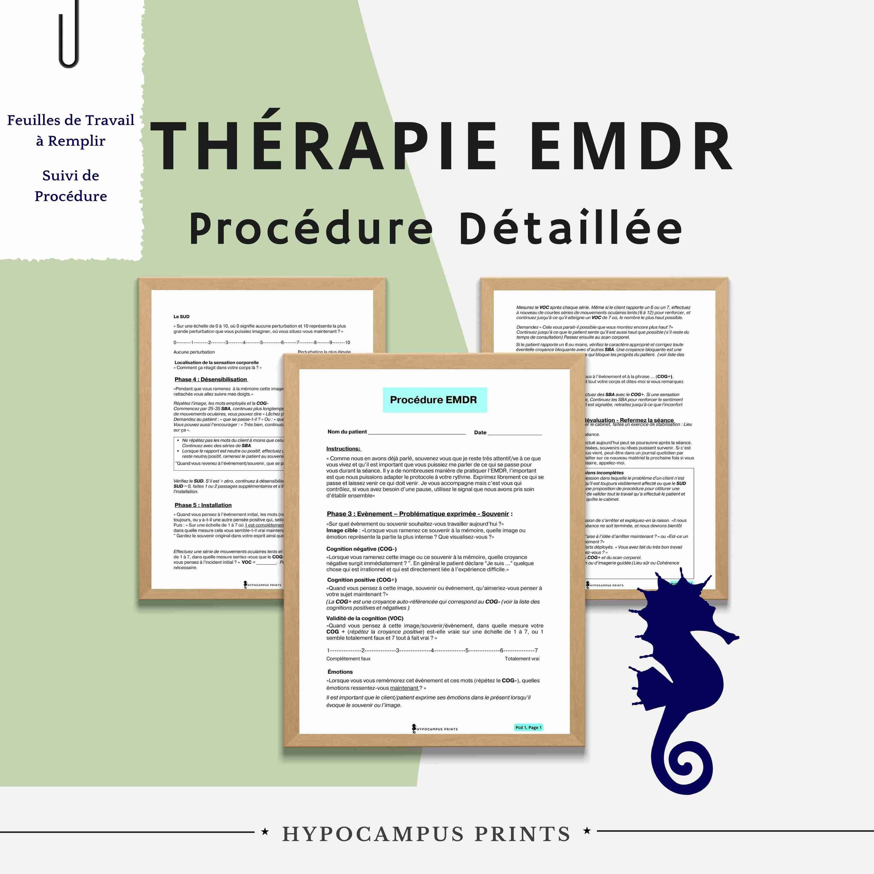 EMDR Kit Protocol Script Negative Cognitions Trauma Treatment EMDR ...