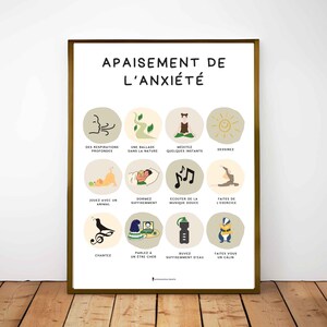 Anxiety Relief, Calming Techniques Poster, Anxiety Relief, Self-Regulation, CBT, Therapy Tool