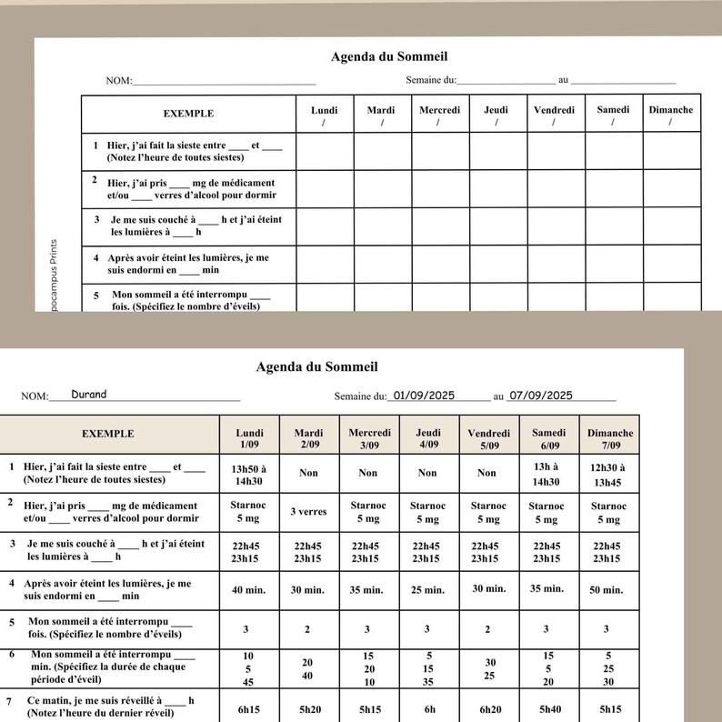 Printable Sleep Journal PDF – Insomnia Diary Sleep Cycles – Therapeutic ...
