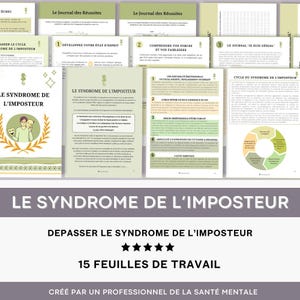 Imposter Syndrome Worksheets Psychoeducation Self Regulation Self Esteem Tool Therapists Psychology in French CBT