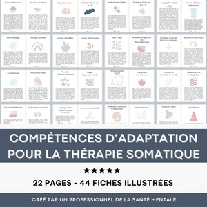 Folhas de habilidades de enfrentamento de terapia somática Recursos para psicólogos Decoração de escritório de terapia psicossomática Ansiedade