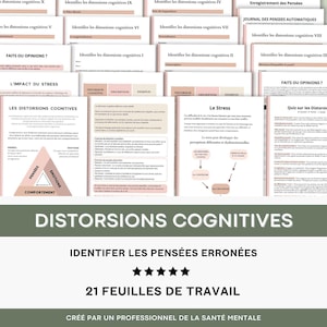 Cognitive Distortions: 21 CBT/DBT Worksheets on Limiting Thoughts | Emotional Regulation Tool