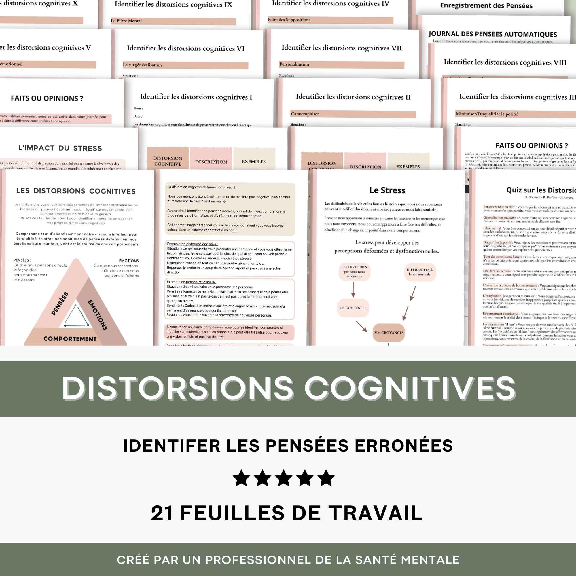 Cognitive Distortion Limiting Thoughts Worksheets Therapy Tools Borderline Disorder Coping Skills DBT CBT