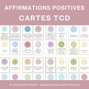 Cartes d'Affirmation Ressource pour la Psychoéducation Gestion des Émotions Estime de Soi Coin Calme Conscience de Soi Psy Positive
