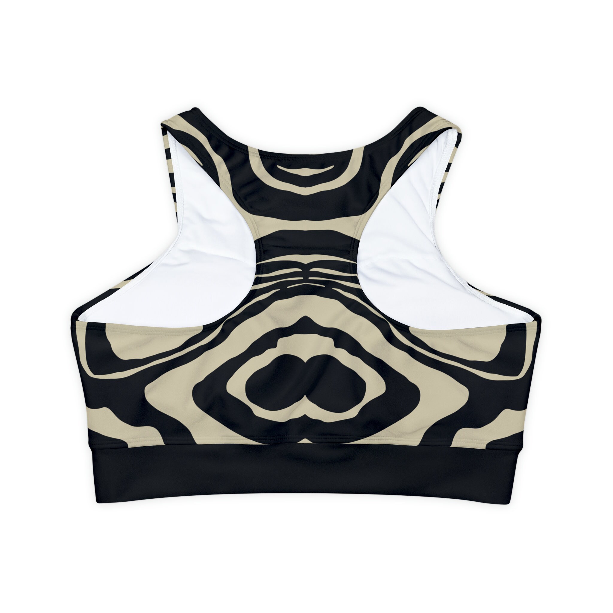 Black and White Kaleidoscope Ink, Blot Graphic Print Lined and Padded ...