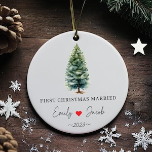 First Christmas Married Ornament | Mr Mrs Ornament | Personalized Wedding Gift | Newlywed Christmas Gift | Our First Christmas Ornament