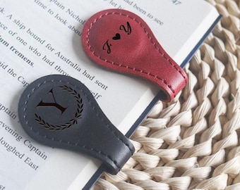 Marcador magnético de cuero, Marcador de cuero personalizado, Marcador de cuero personalizado, Hecho a mano, Regalo de lector, regalo para él, regalo para ella