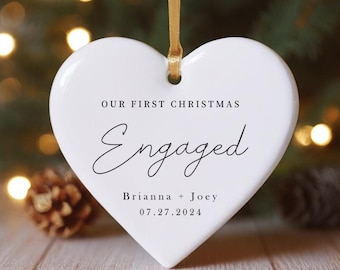 Décoration de fiançailles de Noël - premier souvenir de Noël personnalisé - cadeau de fiançailles de Noël 2024, cadeau de Noël, meilleur cadeau pour elle