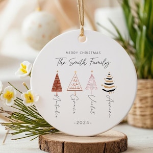 Personalised Christmas Bauble, 2024 Family Christmas Ornament, Famliy Tree Buable, Christmas Tree Decoration, Family Keepsake, Xmas Gift