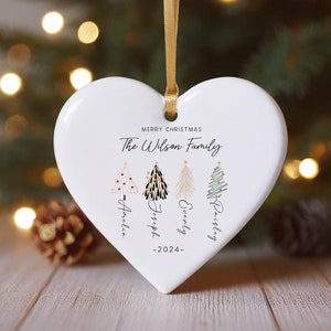 Personalised Christmas Bauble, 2024 Family Christmas Ornament, Famliy Tree Buable, Christmas Tree Decoration, Family Keepsake, Xmas Gift