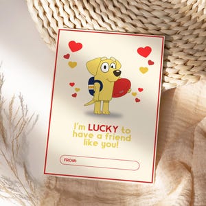 Valentinstag Hundekarten, Bluey Valentinstag Karte, Klasse Valentinstag, Valentinstag Karten, Digital Valentine, Bluey Karte, Valentinstag Geschenk