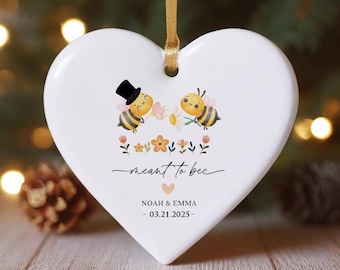 Meant To Bee Wedding Oranment Gift - Personalised Wedding Gift - Wedding Present For Couple - Wedding Day Keepsake Plaque - Mr And Mrs Gift