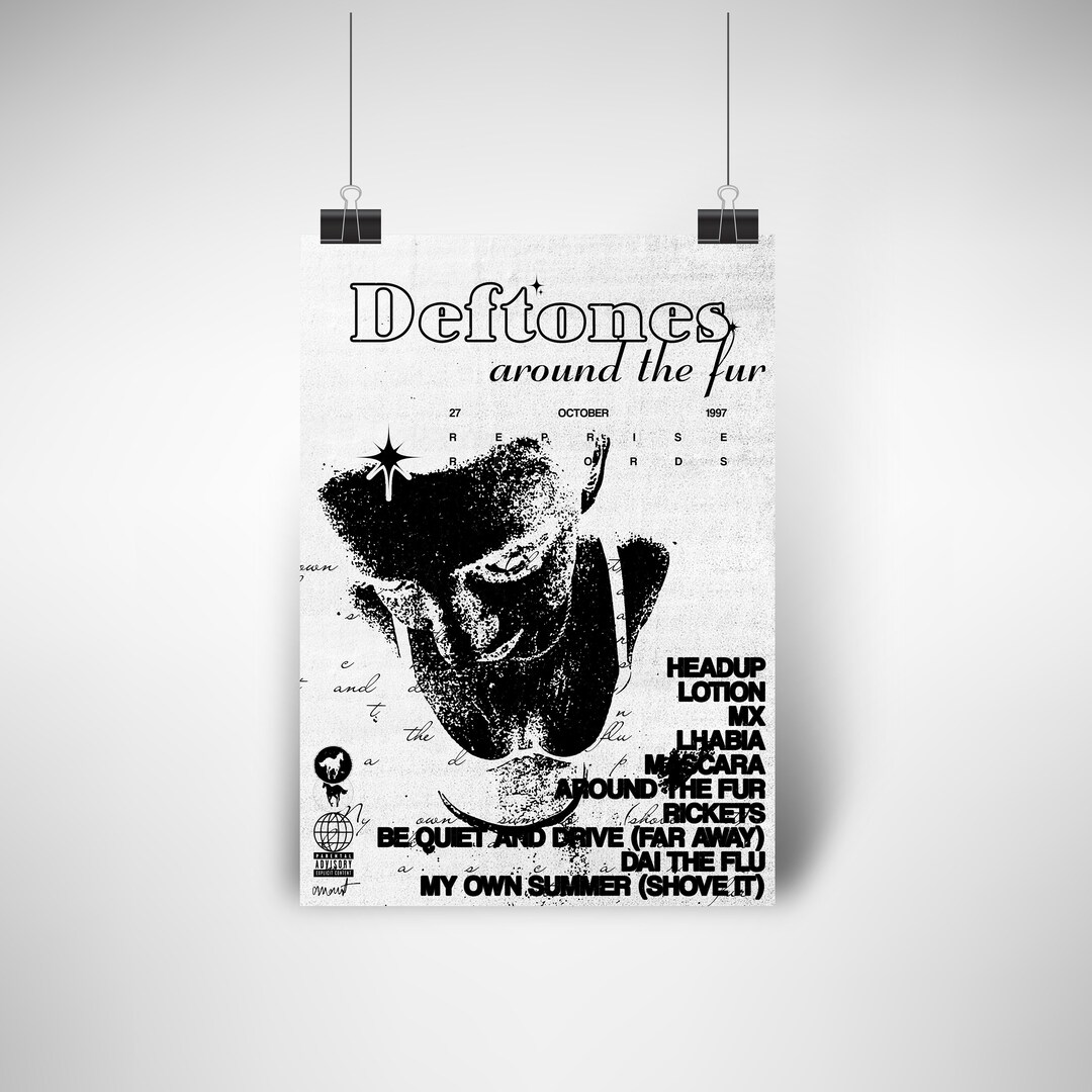 White Deftones Around the Fur Digital Download Poster Print Etsy