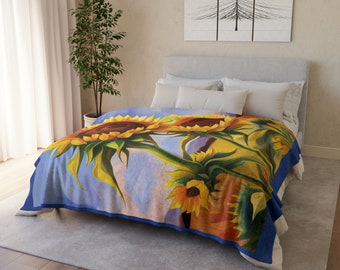 Sunflowers - Soft Fleece/Polyester Blanket