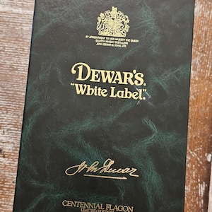 Limited Edition Vintage Dewar’s White Label Centennial Scotch Whisky – Blue Glass Bottle – Original Box (Missing Cork)