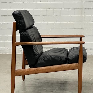 Teak | Leder |  Easy Chair | in Style of Grete Jalk \ Arne Vodder | Made in Denmark | Mid Century