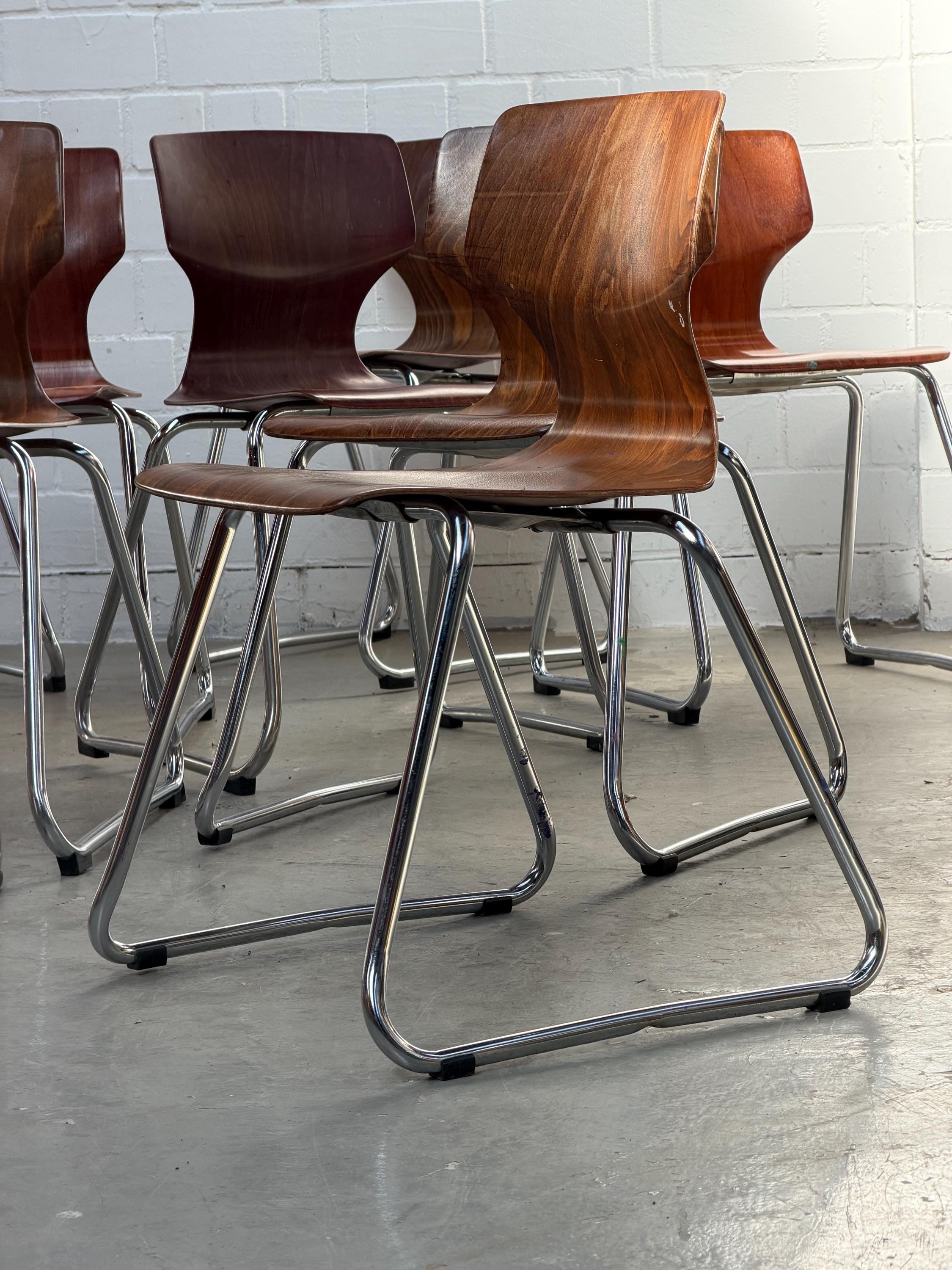 Elmar Flötotto | Pagholz | Designklassiker | Stapelbar | Chrom