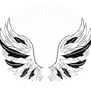Angel Wings SVG Commercial Use, Cricut, Cute Stylish Wings, Popular Angel SVG, Angel Wings PNG, Instant Download, Digital File